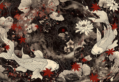 Silent Ripples, White Koi